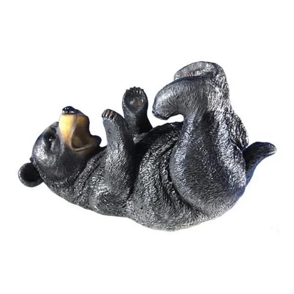 7a4403a3-1d56-4ba2-b2df-a148b718b61b.jpg Zeckos - Playful Bear Cub Wine Bottle Holder Kitchen Decor - Black