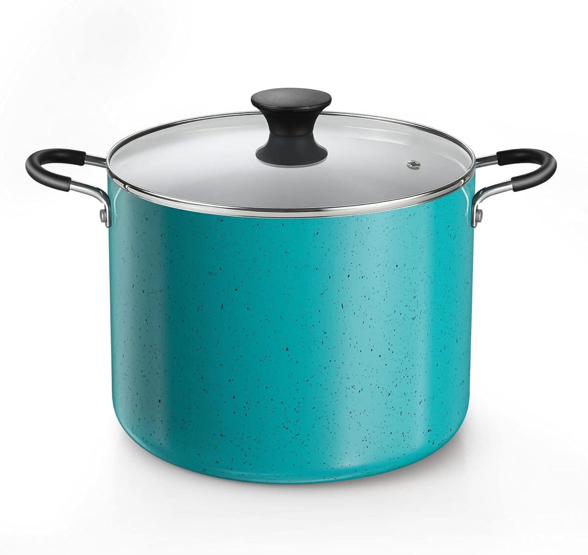 7ad5dce1-f488-44d9-b89a-a2ed9a413aca.jpg Cook N Home - Professional 10.5QT Nonstick StockPot w/Lid,Riveted Handle,for Holiday Feast,Induction,Oven & Dishwasher Safe - Turquoise