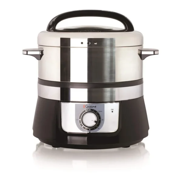7b21bb21-c52a-435a-bc56-adca77b7a162.jpg Euro Cuisine FS3200 Electric Food Steamer, Versatile Vegetable Steamer & Steam Cooker for Healthy Cooking – Black