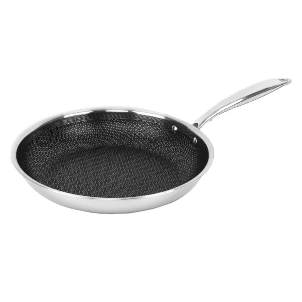 7d65e673-d298-4f04-b4d8-f3de830c4ba0.jpg Brentwood - B-fh28 3-ply Hybrid Non-stick Stainless Steel Induction-ready Frying Pan (11 In.) - Silver
