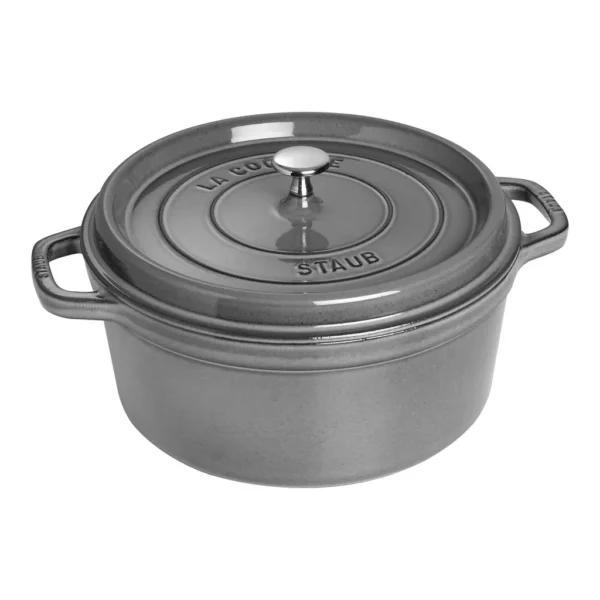 7f7a8729-f4b9-4cab-8192-b7537819b86a.jpg Staub - Cast Iron Round Dutch Oven, Made in France, 7-qt - Graphite Grey