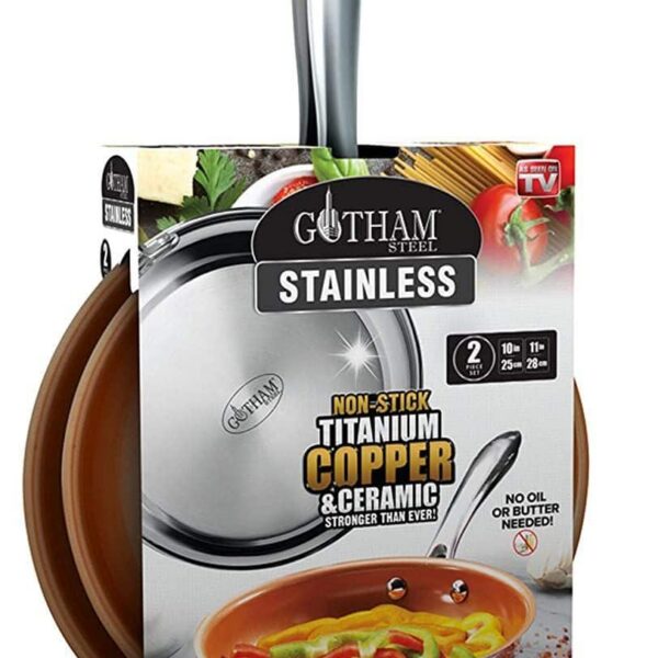 800d75ac-b5b8-4fe9-8ae1-1a3cfe32e900.jpg Gotham Steel - 10'' and 11'' Stainless Steel 2 Piece Fry Pan Set with Stay Cool Handle - Silver