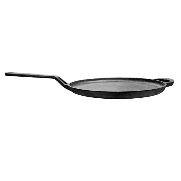 80cd4a43-1d39-4516-a705-c8cc9d590f79.jpg Amber Sporting Goods - 11" Pre-Seasoned Cast Iron Tawa, Heavy-Duty Flat Griddle for Roti, Pancakes, Tortillas & More - Black
