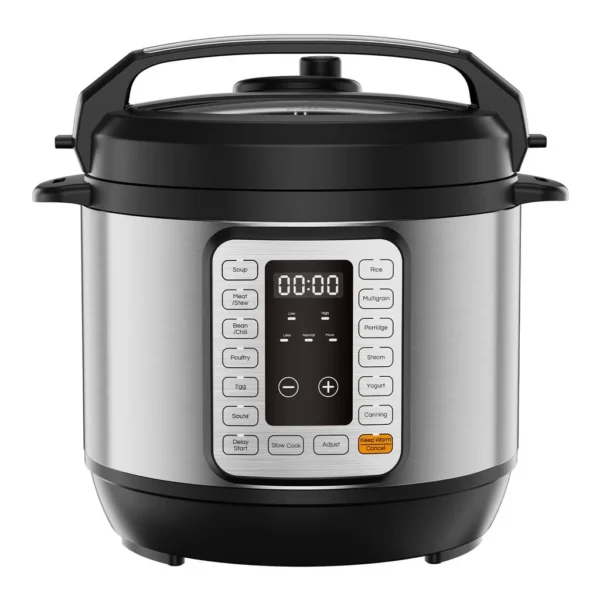 82209afe-990c-4661-aa0d-9a280804ccb0.jpg Sweet BBSW-YLG6JBD-6SR 6QT Electric Pressure Cooker, 12-in-1 Stainless Steel Multi-Cooker with Digital Display, Silvery – Silver