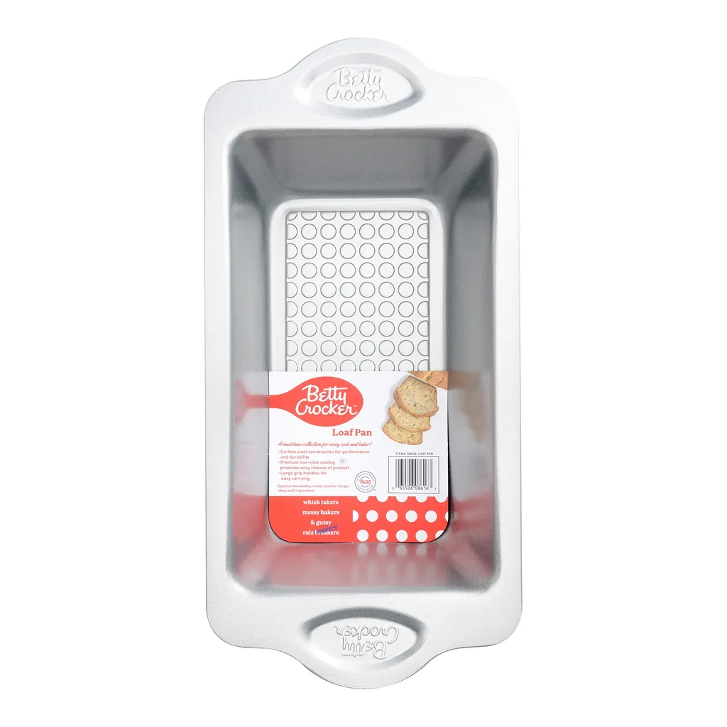 823c854d-ae61-4b8e-8384-6875467f114d.jpg Betty Crocker - Carbon Steel 12.5 x 6.25 x 3 Inch Loaf Pan - Silver