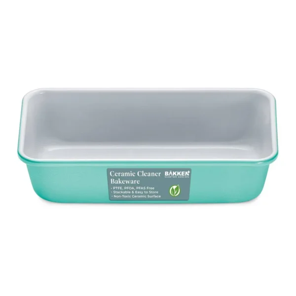 82ad242c-ba85-442a-b3cd-9345aff4b7e7.jpg Bakken- Swiss - Premium Loaf Pan 1 lb – Aluminum, Ceramic Non-stick Coating, PTFE & PFOA Free, Even Heat, Non-toxic - Teal