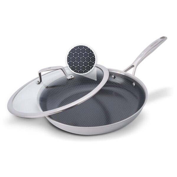 82ad64d4-1d34-4ebd-9c97-6e8312c6e93d.jpg Henckels - Paradigm Ceramic 10-inch Dual Performance Fry Pan with Lid - Stainless Steel