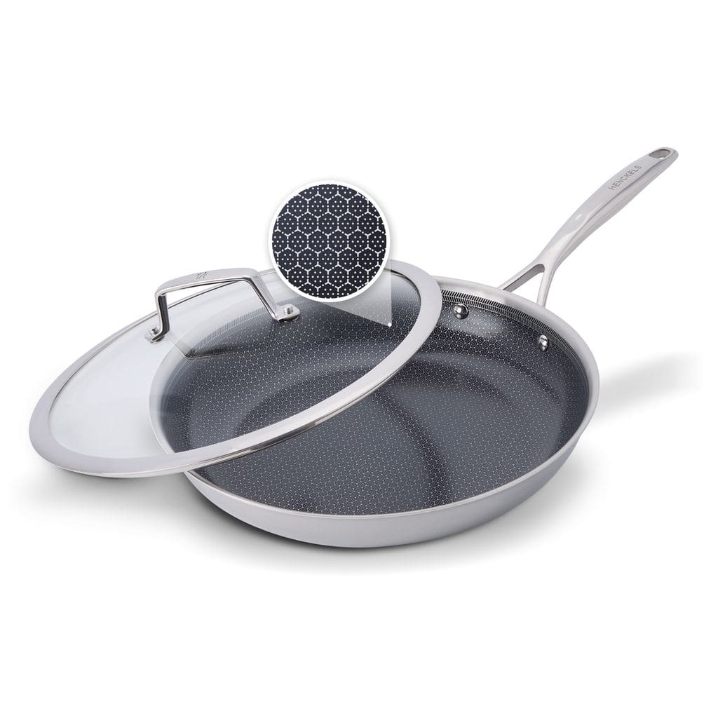 82ad64d4-1d34-4ebd-9c97-6e8312c6e93d.jpg Henckels - Paradigm Ceramic 10-inch Dual Performance Fry Pan with Lid - Stainless Steel