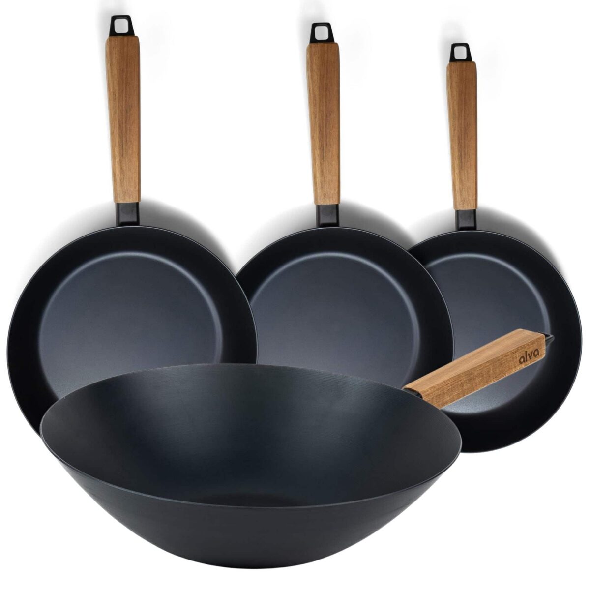 8303faef-345b-42f7-9a91-9920317201a5.jpg Alva - Forest 4-Piece Carbon Steel Frying Pan Set - Blue