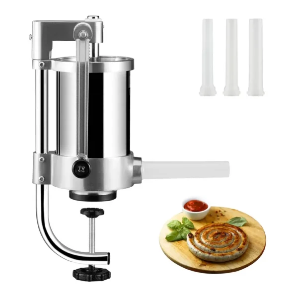 842b3131-e38f-4813-ba9b-f2b99aaf0be6.jpg VEVOR ES-1.5L Sausage Stuffer, 2.5LBS/1.5L Capacity, 304 Stainless Steel Vertical Sausage Stuffer, Sausage Filling Machine – Silver