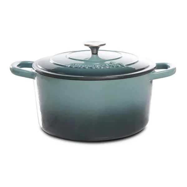 865b7d0b-1ede-4e94-bd92-c51750ccf3df.jpg Crockpot - Artisan 7 Quart Round Cast Iron Dutch Oven in Slate Grey - Slate Gray