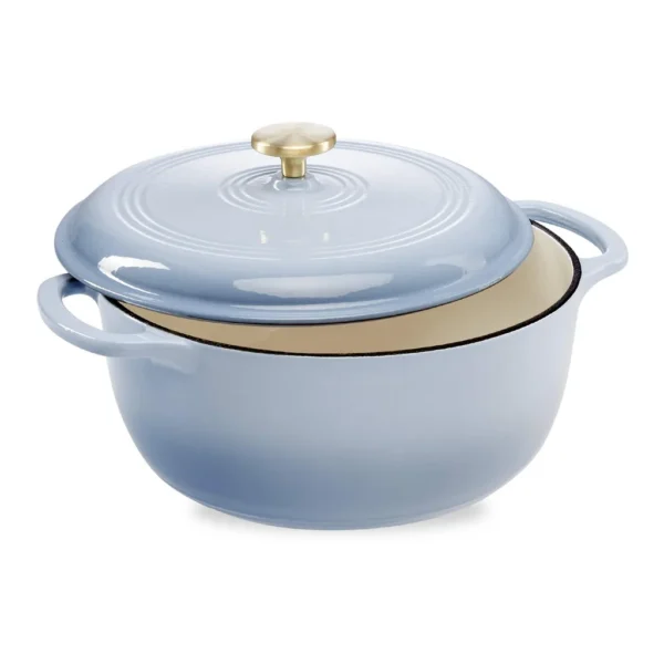 86f4abd5-7814-4cdd-bf62-3008aa885f51.jpg Best Choice Products - 6 Quart Enamel Cast-Iron Dutch Oven, Heavy-Duty Cookware w/ Dual Handles, Lid - Cornflower Blue