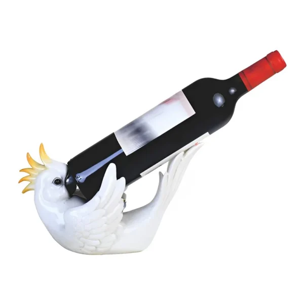 879f34ef-af12-49a2-89c7-b173b8c6a14f.jpg FC Design - 10.25"W White Parrot Wine Rack Bottle Holder Dining Room Figurine - Multicolor
