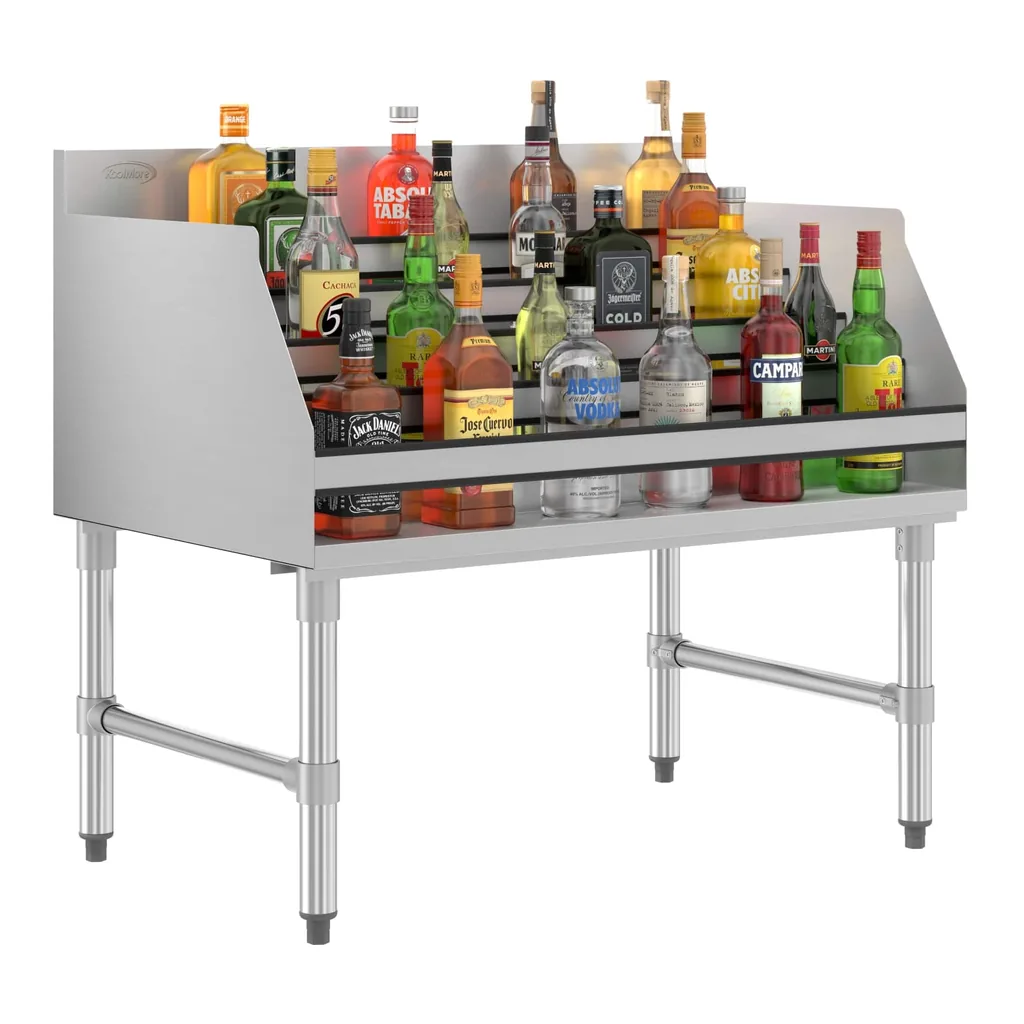 885c1cdd-0728-4de3-9f4d-129695472c0e.jpg Koolmore - 36 in. x 23 in. Liquor Display Rack in 304, 18 GA (KM-LD-2336) - Stainless Steel