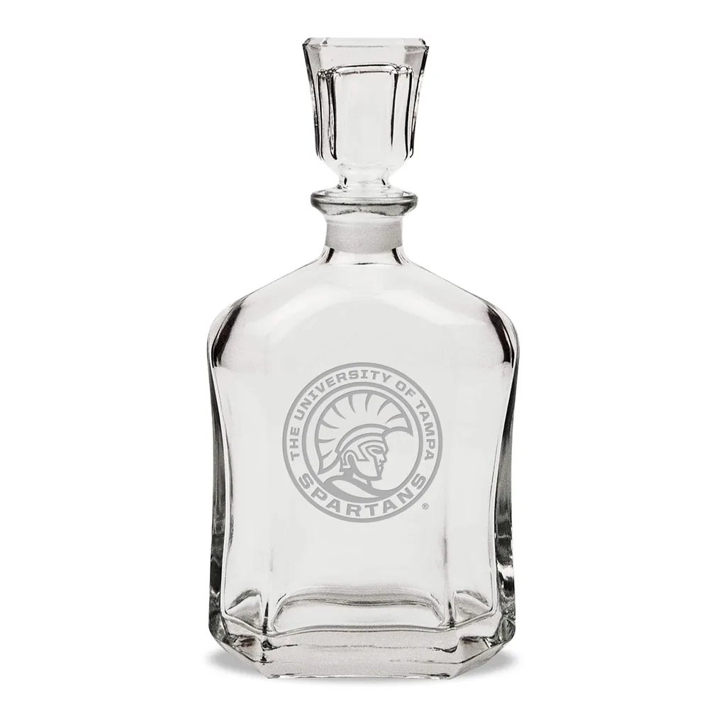 8923dd2c-d01f-4d10-b13b-8befee0cf5da.jpg Jardine - University of Tampa Spartans 23.75oz. Crystal Whisky Decanter - Multicolor