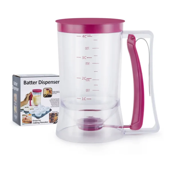 8a1109df-4d3f-4a6e-bd67-113fb6a17213.jpg AGPtek - Cup Cake Batter Dispenser for Pancakes Waffles Cupcakes - Clear Purple