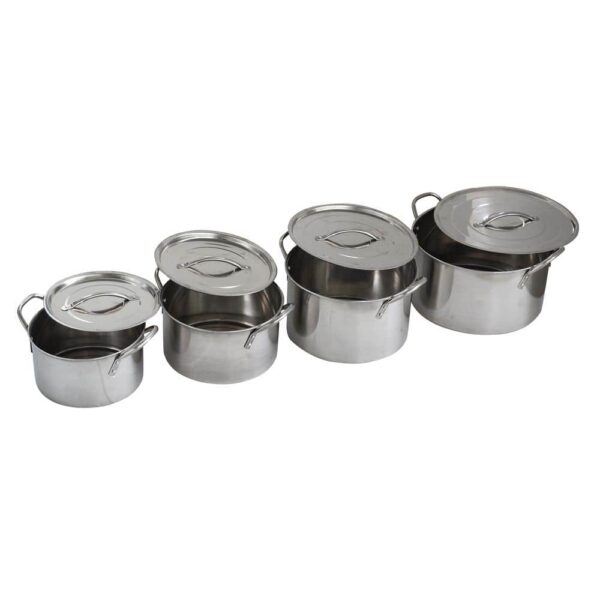 8a409eb8-7adf-4425-ae35-98d4f6a292d2.jpg AmeriHome - 8 Piece Stainless Steel Stock Pot Set - Silver