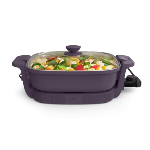 8b604f8c-2c92-424f-935b-43b444495aa3.jpg Bella - Fits-anywhere Kitchenware: 12" x 12" Make & Take Non-Stick Electric Skillet - Plum
