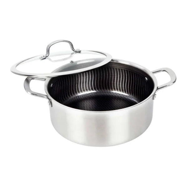 8d84423e-1a71-4b61-86ea-b1abf362a6cf.jpg Brentwood - B-duh26l 3-ply Hybrid Non-stick Stainless Steel Dutch Oven With Tempered Glass Lid (6 Qt.) - Silver