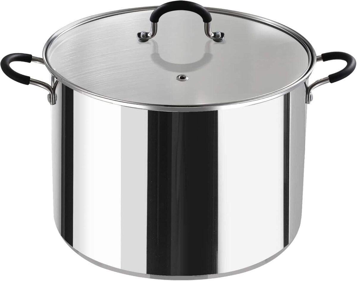 8de0858f-10f1-467b-a48a-c251a59d3668.jpg Cook N Home - Professional 20qt S/S large Stock Pot with Lid with Stay-Cool Handles, for Pasta, Spaghetti, Induction Dishwasher Safe - STAINLESS STEEL
