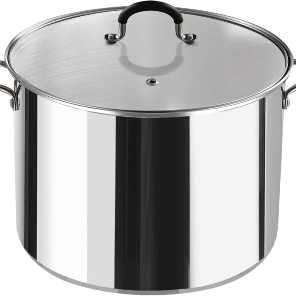 8de0858f-10f1-467b-a48a-c251a59d3668.jpg Cook N Home - Professional 20qt S/S large Stock Pot with Lid with Stay-Cool Handles, for Pasta, Spaghetti, Induction Dishwasher Safe - STAINLESS STEEL
