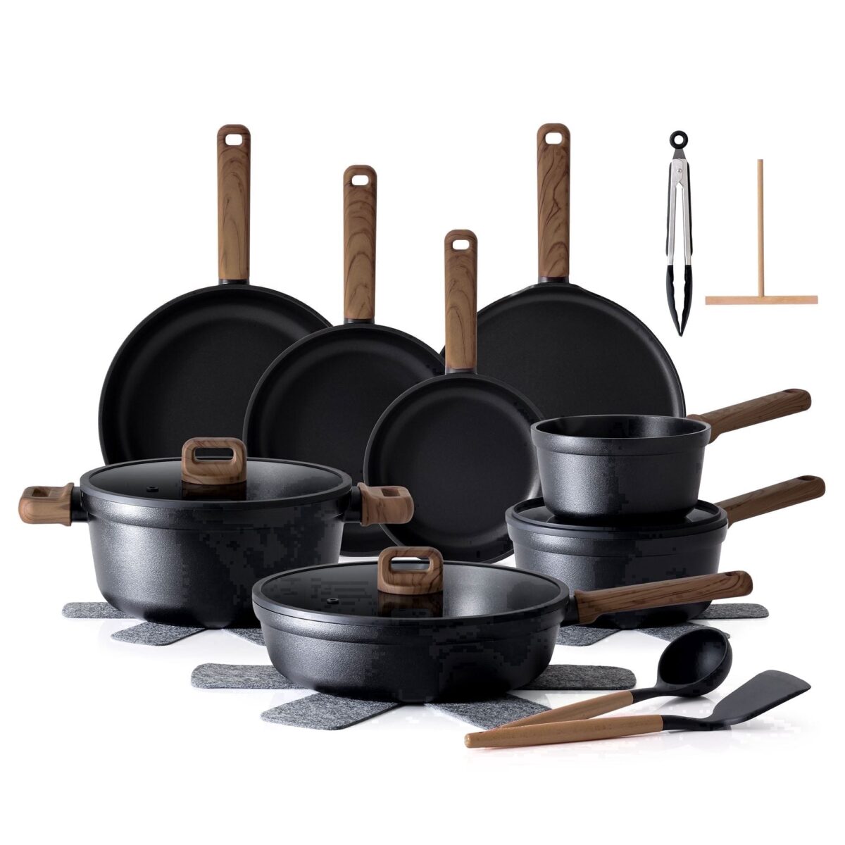 8faab650-de45-444a-9d43-b233faa520a0.jpg SENSARTE - 24-Pcs Nonstick Pots and Pans Set, Healthy Non Stick Cookware with Stay-Cool Handle/Induction Compatible/Dishwasher Safe - Black