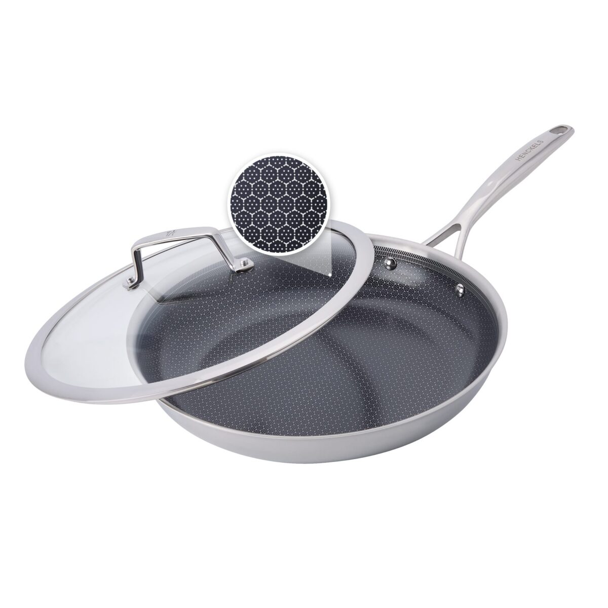 8fd5a9c1-48d2-4807-96b9-353799bf91e8.jpg Henckels - Paradigm Ceramic 12-inch Dual Performance Fry Pan with Lid - Stainless Steel
