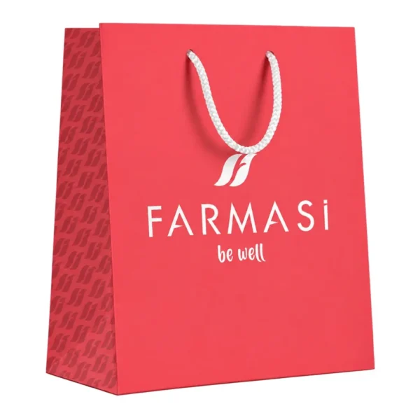 FARMASI Carton Bag Small — Coral — Single empty Coral carton bag on white background FARMASI Carton Bag Small — Coral — Single empty Coral carton bag on white background