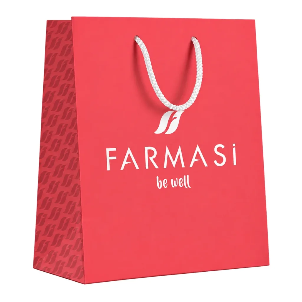 FARMASI Carton Bag Small — Coral — Single empty Coral carton bag on white background FARMASI Carton Bag Small — Coral — Single empty Coral carton bag on white background