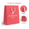 FARMASI Carton Bag Small — Coral — Visible Coral design and white rope handles FARMASI Carton Bag Small — Coral — Visible Coral design and white rope handles