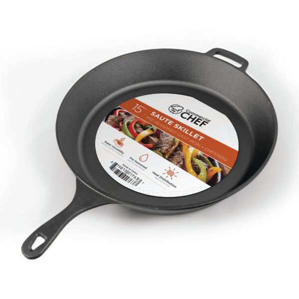 911136af-6234-4d19-99ff-5846782370ca.jpg Commercial Chef - 15 Inch Skillet - Black