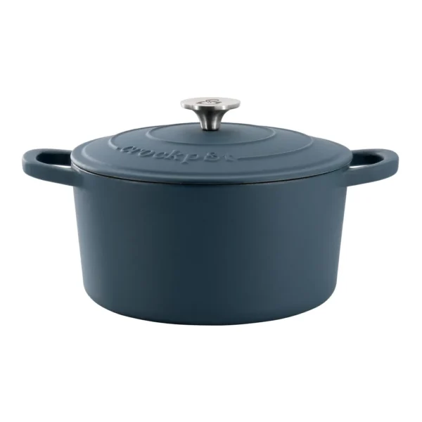91288a2c-8341-4a87-9c5d-36601967ac40.jpg Crockpot - Artisan 7 Quart Enameled Cast Iron Dutch Oven in Matte - Navy Blue
