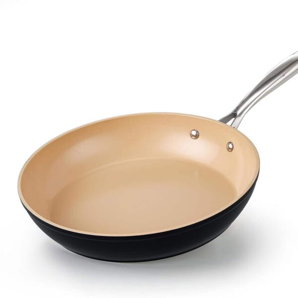 920e0689-ccc1-4c66-9b4e-eca3ab9bfa41.jpg Cooks Standard - Classic Hard Anodized 11''Nonstick Ceramic Frying Pan, Skillet, Egg Omelette Pan, Induction, Oven Safe - Black & Apricot
