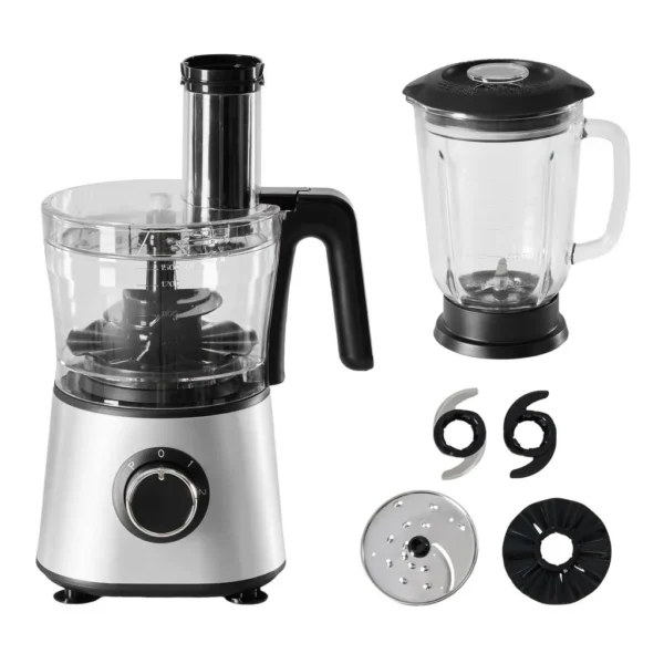 928a5616-0eff-4277-91a5-42abe27f2d61.jpg Anysun AS-HKFPM14002-K0 300W Food Processor with Blender & Dough Tool - 2 Speeds, Sharp Blades, Safety Lock & 1.5L Glass Jar – Black