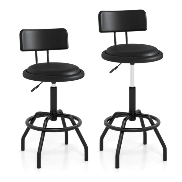 929198c3-0a0d-4628-a8ef-02d895b32307.jpg Costway - Counter Height Barstool Set of 2 with Padded Seat & Back Footrest Metal Frame - Black