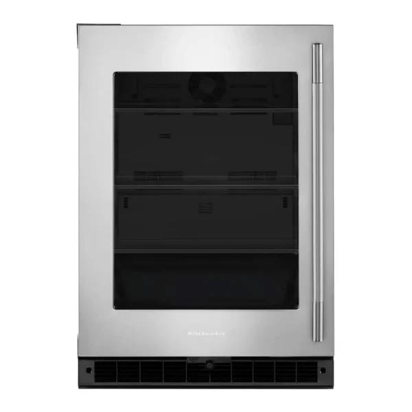 94935dab-7fe8-4f49-b746-a83b42e6c0d6.jpg KitchenAid - 5.2 Cu. Ft. Undercounter Refrigerator with Glass Door - Black Cabinet/Stainless Steel Doors