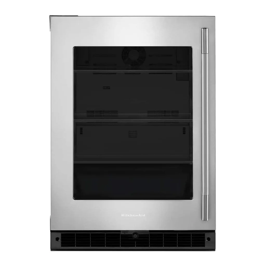 94935dab-7fe8-4f49-b746-a83b42e6c0d6.jpg KitchenAid - 5.2 Cu. Ft. Undercounter Refrigerator with Glass Door - Black Cabinet/Stainless Steel Doors