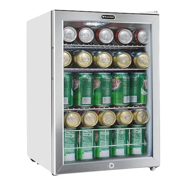 94a81813-38a8-4f1b-b6c6-0346e3aabbeb.jpg Whynter - 98 Can Freestanding Beverage Refrigerator with Lock - Stainless Steel