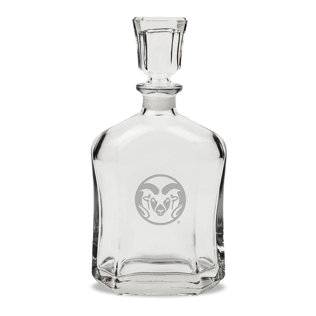 96170209-f22b-4388-a38b-36ac72f65fca.jpg Jardine - Colorado State Rams 23.75oz. Crystal Whiskey Decanter - Multicolor