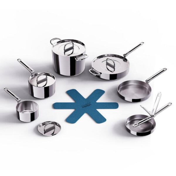 96305947-6a07-48ee-b880-ef41382a7a1f.jpg Joseph Joseph - Space Steel 10-piece Cookware Set with Folding Handles - Stainless Steel