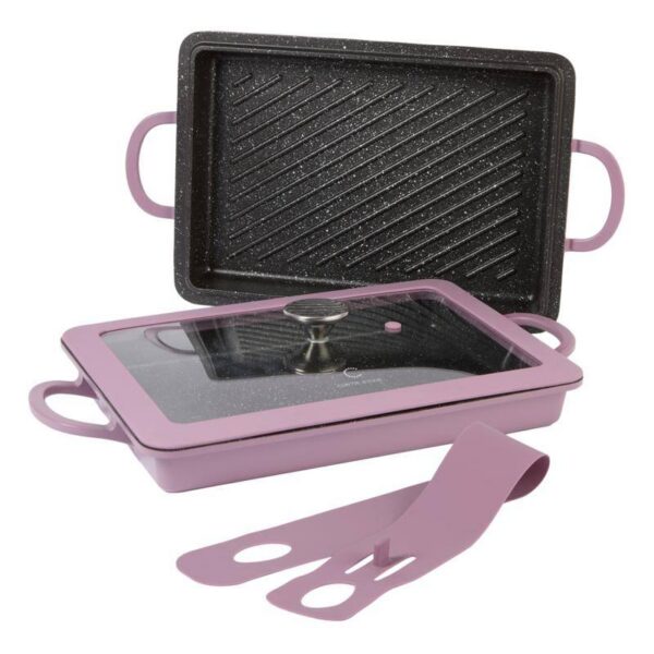 967851b1-e543-4661-a907-35a2d25027ad.jpg Curtis Stone - Refurbished Excellent - 13-in-1 Dura-Pan+ Sauté Pan with Grill Pan and Lid - Purple