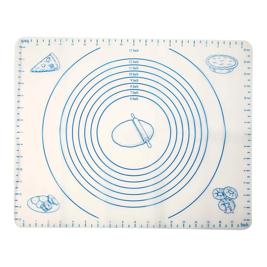 96e8404e-4c3e-49d0-bf0d-b1cff40b5b5b.jpg Norpro - Silicone Pastry Mat with Measures, Non-Stick, One Size - White