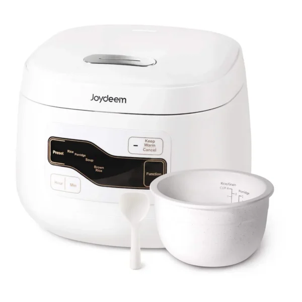 97b65e80-1c49-4b58-abc6-026b25162052.jpg JOYDEEM Ceramic Rice Cooker FD20S-W, 4 Cups Uncooked Rice Cookers with Pure Ceramic Inner Pot, 24h Dealy Start, 2L – White