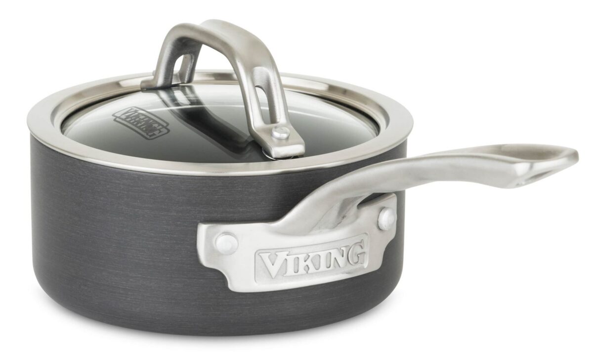 98024dda-ab1c-4939-9e95-23769a2dc1f1.jpg Viking - Hard Anodized Nonstick 1 Qt. Sauce Pan - Black/Gray/Silver