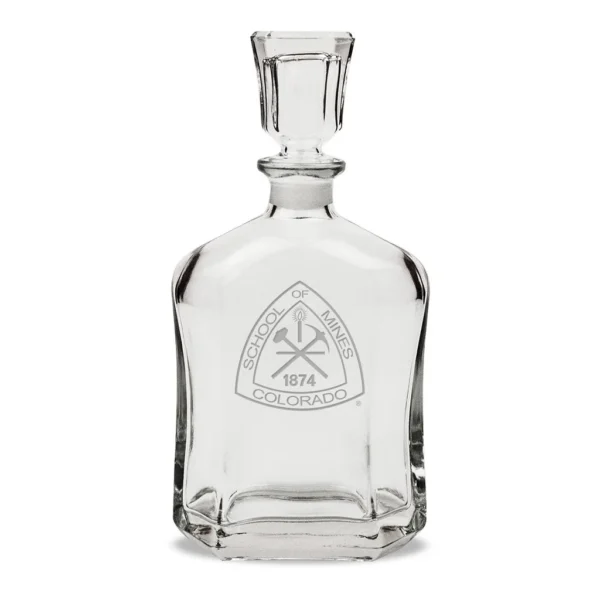9916184b-7aca-4e0e-bbb8-972109abc291.jpg Jardine - Colorado School of Mines Orediggers 23.75oz. Crystal Whisky Decanter - Multicolor