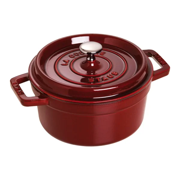 99e7a398-03eb-49d2-8e1d-86a130303770.jpg Staub - Cast Iron Round Dutch Oven, Made in France, 2.75-qt - Grenadine