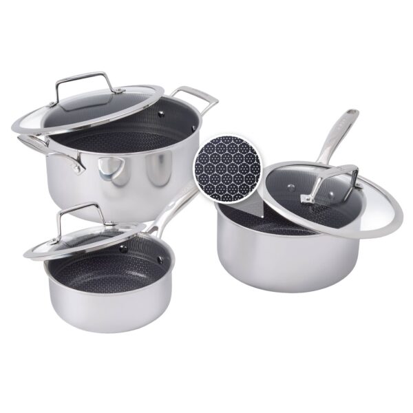 9ab6159a-de08-46a0-8238-3c525f82ebae.jpg Henckels - Paradigm Ceramic 6-pc Dual Performance Pot Set - Stainless Steel