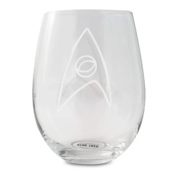 9b47b593-310c-42d2-bc0c-20a5c315d59c.jpg Surreal Entertainment - Star Trek Stemless Wine Glass Decorative Etched Sciences Emblem | Holds 20 Ounces - Clear