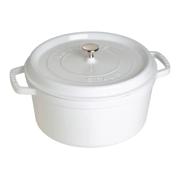 9b6a6cb8-80b1-4165-814e-80276dfb43fb.jpg Staub - Cast Iron Round Dutch Oven, Made in France, 7-qt - White