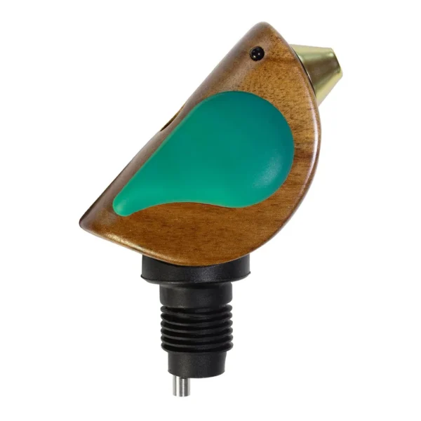 9c30aa4e-04d0-4d26-b035-a6d5840734ff.jpg Songbird Specialties - "Singing" Wine Bottle Pourer, Turquoise - Brown, Turquoise